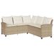 VidaXL L-vormige bank met kussens, beige, van polyrotan