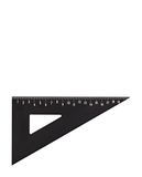Design Letters Aluminium driehoekige liniaal (zwart) 21 cm.