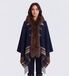 Bazar Deluxe STOLA Blauer Poncho (OSFA), Wolle, Klassisch
