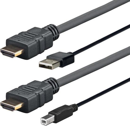 VivoLink PROHDMIUSBAB4 video kabel adapter 4 m HDMI + USB Type-A HDMI + USB Type-B Zwart