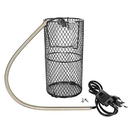 EVTSCAN Huisdier Keramische Verwarmingslamp, Reptiel Verwarmingslamp Lampenkap Verbrandingslamp Mesh Cover Dag Nacht Keramische Behuizing Kooi Beschermer(220V)