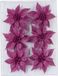 Cosy & Trendy Billiet - Vanlaere 6x stuks decoratie bloemen rozen fuchsia roze glitter op ijzerdraad 8 cm