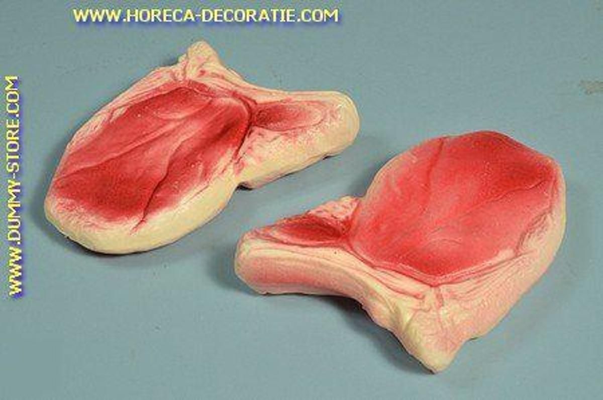 Horeca-decoratie.com Karbonade 2 stuks - 135x100 mm - vleesdummy