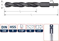 Rotec HSS-R spiraalboor, SILVER-LINE, type N, schacht 10, Ø10,5