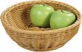 Kesper Brood/fruit mandje - gevlochten kunststof - lichtbruin - rond - D24 x H8 cm