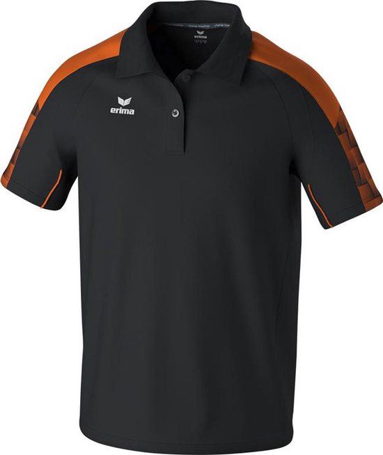 Erima Evo Star Polo Heren - Zwart / Oranje - Maat M
