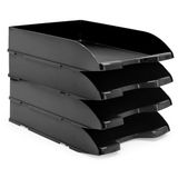 Waytex Postmand, A4, kunststof, ondoorzichtig, zwart, 4 stuks