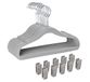 Finnhomy Antislip kleerhangers voor baby's en kinderen, 30-pack fluwelen hangers met 10 vingerclips, grijs