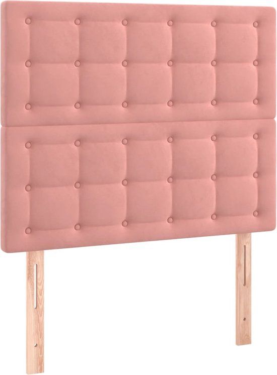 vidaXL Hoofdbord Roze Fluweel 80x5x118/128 cm