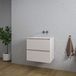 Saniclass Chaci Badkamermeubelset - 60x45x55cm - keramische wastafel glans wit - 1 wasbak - zonder kraangat - 2 lades - mat cotton (beige)