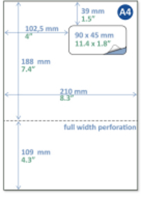 Rillstab Rillstab pakbonlabel / retourlabel A4 90 x 45 mm (100 vel)
