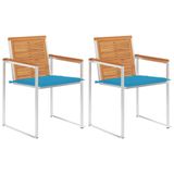 VidaXL Chaise de jardin acacia inoxydable