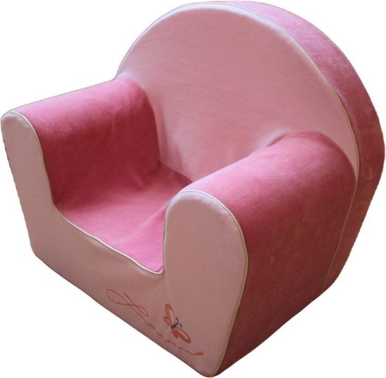 Petit Pouce Factory Kinder Fauteuil Butterfly - Kinderfauteuil - Kinderstoel - Kinderbank - Kindersofa - Kinderzetel - Kinderstoeltje roze