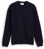 Tom Tailor - Gebreide trui met ribdetails - Maat L - Knitted Navy Melange