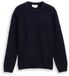 Tom Tailor - Gebreide trui met ribdetails - Maat L - Knitted Navy Melange