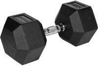 REBEL ACTIVE Rubberized Cast Iron Dumbbell HEX 27.5 kg