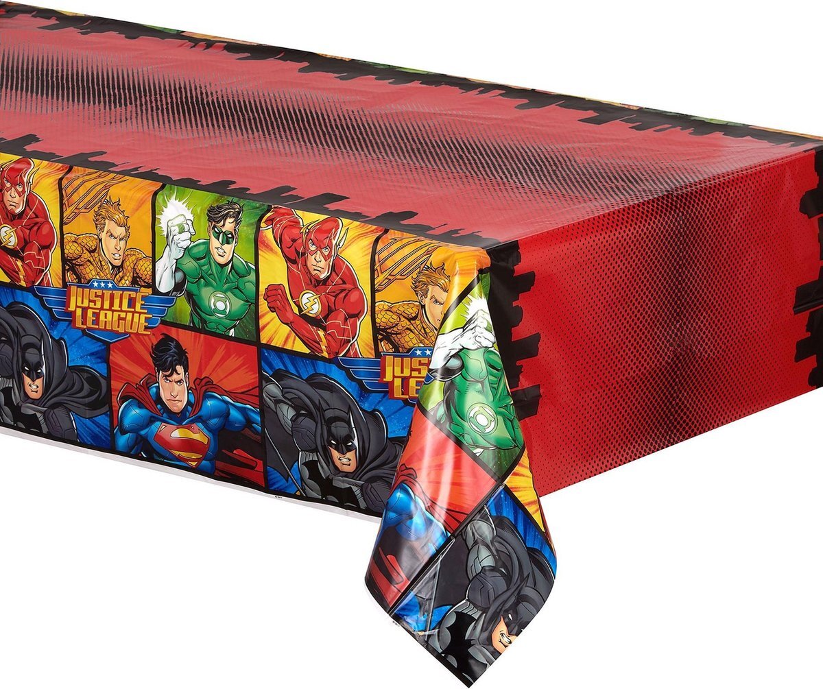 Unique Plastic tafelkleed - 2,13 m x 1,37 m - Justice League-Party