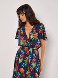 Apricot Tropical Print Wrap Maxi Dress