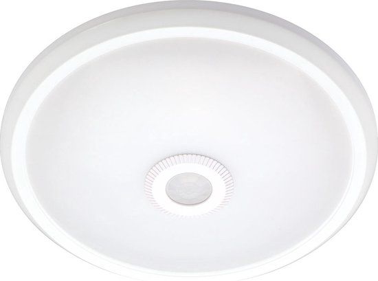 HOFTRONIC LED Plafondlamp - Bewegingssensor & Schemerschakelaar - Rond - Ø29 cm - 12 watt - 1160 Lumen - 6400K daglicht wit - Wit - IP20