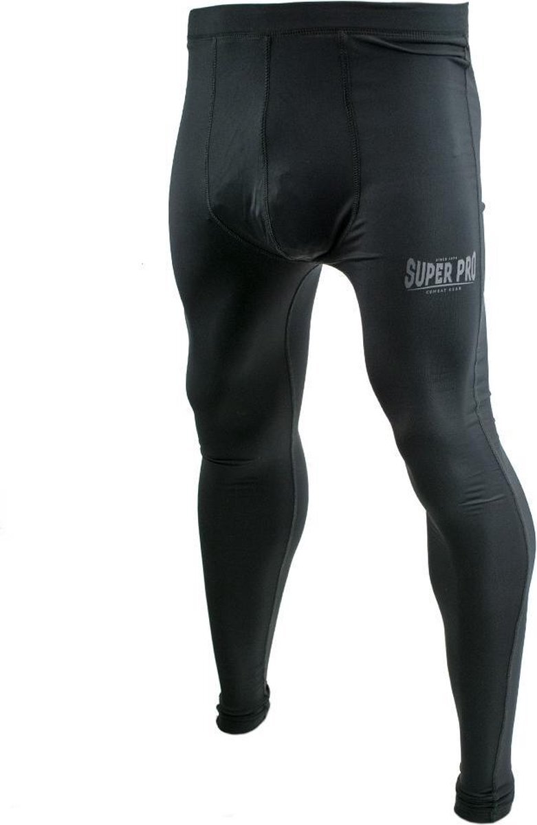 Super Pro Legging Men Lion/Super Pro Logo Zwart/Grijs Extra Small