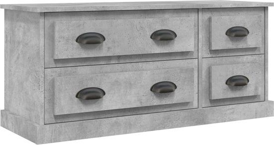 vidaXL Tv-meubel 100x35,5x45 cm bewerkt hout betongrijs