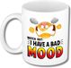 Bellatio Decorations Collega Cadeau Koffiemok - wit - I have a bad mood - 300 ml - Kantoorhumor serie