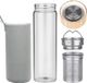 Bol Bouteille en verre 1 Litre avec passoire à emporter - Bouteille d'eau porte-fruits - Housse en néoprène sans BPA