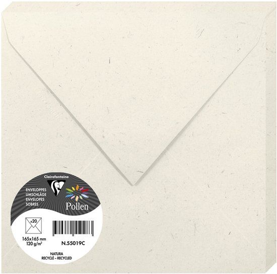 Clairefontaine Pollen by Clairefontaine envelop 165 mm, 120 g/m2, gerecycled naturel