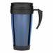 Merkloos / Sans marque Thermosbeker - blauw/zwart - 400 ml - dubbelwandig met schroefdop
