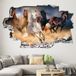 Stickers Trompe L'Oeil Trou Dans Le Mur - Chevaux - 30 x 48 cm