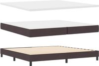 vidaXL Boxspring bed met hoofdeinde Donkerbruin 200 x 200 cm Stof
