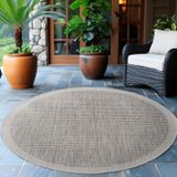 Ayyildiz Tapis d'extérieur et de terrasse Gris 160 cm rond Tapis d'extérieur