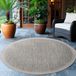 Ayyildiz Tapis d'extérieur et de terrasse Gris 120 cm rond Tapis d'extérieur