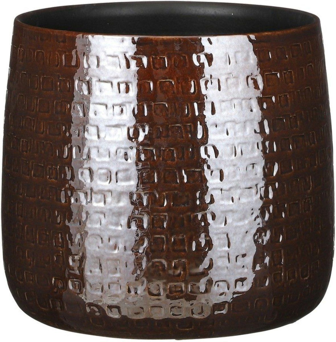 Mica Decorations - Plantenpot - Keramiek donkerbruin - D19/H17 cm