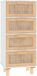 vidaXL Dressoir 40x30x90 cm massief grenenhout en rattan wit