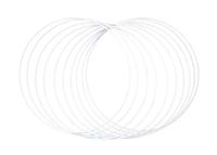 Rayher 25214102 metalen ringen, 10 stuks (verpakking van 1), 25 cm diameter, wit gecoat, dikte ca. 3 mm, draadringen om mee te knutselen, om in te pakken, dromenvanger, bloemisterij, trouwkrans, hoepels