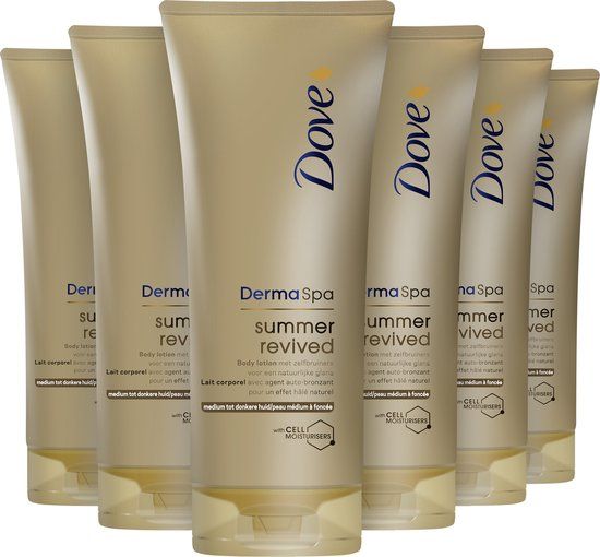 6x Dove Summer Revived Medium-Dark Zelfbruinende Bodylotion - 200ml