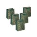 Sigel GT119/5 middelgrote premium papieren cadeautasjes, set van 5, goud/groen, 18 x 23 x 10 cm