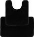 Tendance Badkamer Matten set Aquarius - toilet en bad mat - zwart - hoogpolig - microfiber - antislip