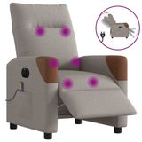VidaXL Fauteuil de massage tissu taupe réglable électriquement