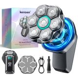 kensen Hoofd Scheerapparaat voor Mannen, Elektrisch Scheerapparaat voor Kale Hoofden, 7D Scheerkoppen, 100 Minuten Gebruikstijd, IPX6 Waterdicht, USB-C, 8100/8500 RPM