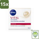 NIVEA VITAL Anti-Rimpel Dagcrème - Versterkende Gezichtsverzorging - 50 ml - Grootverpakking - 15 stuks