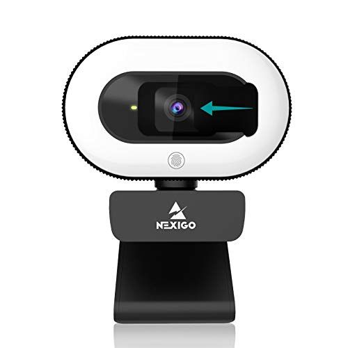 NexiGo StreamCam - 1080P Streaming Webcam met Ring Light en Privacy Cover - PC Mac Laptop Desktop Computer
