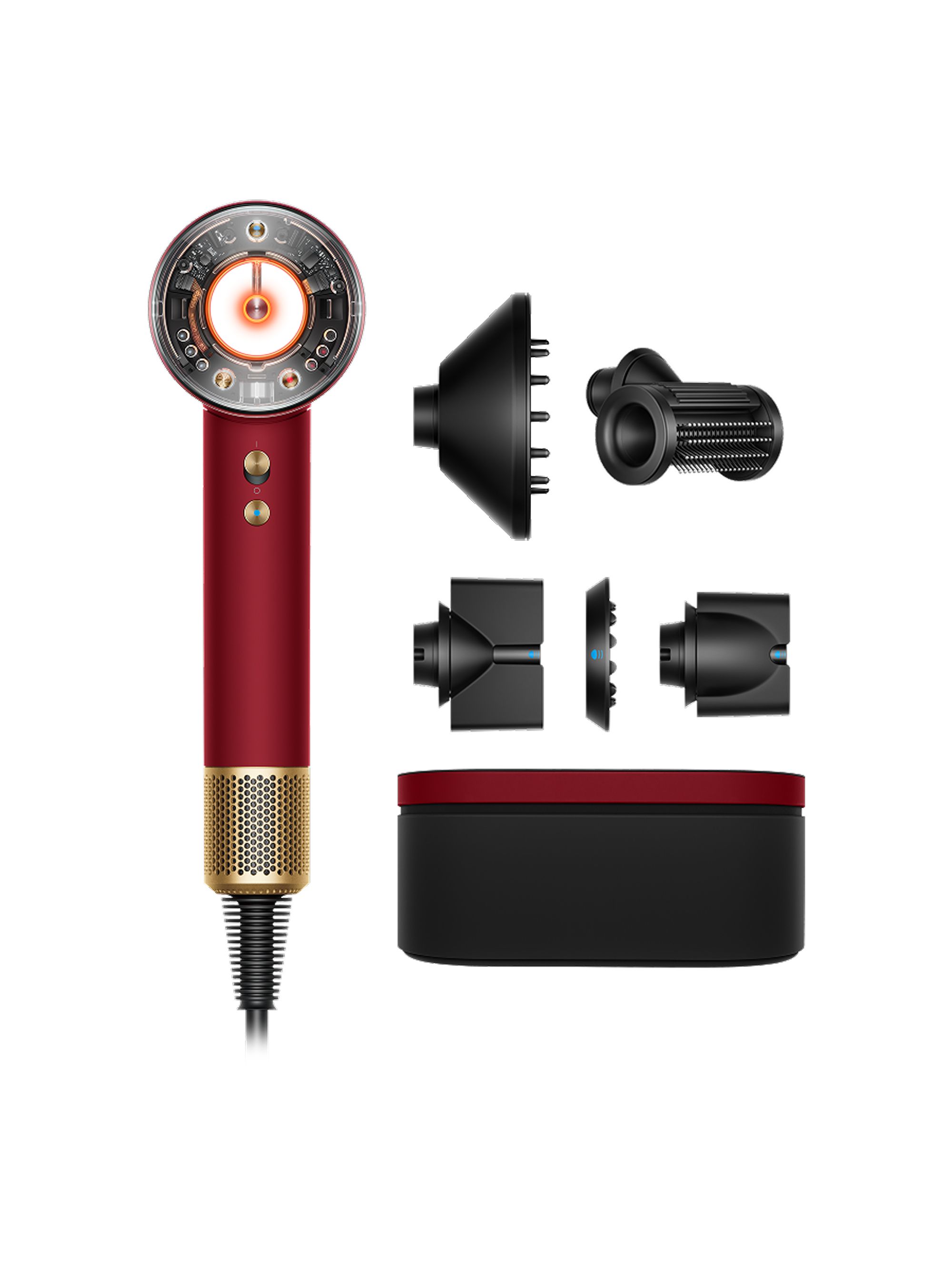 Dyson Supersonic Nural Straight + Wavy Hair Dryer - Red Velvet/Gold - 1600W