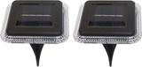 Pro Garden Lampe d'extérieur/spots à piquer - 2x - éclairage solaire - éclairage de sentier de jardin/de plante - LED - 10 cm