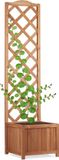 Merkloos Relaxdays Klimrek met plantenbak - 25 liter - weerbestendig - vrijstaand - 147 cm