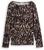 Tom Tailor Shirt met lange mouwen en patroon - Maat M - brown sparkle design