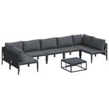 vidaXL Tuinbank Set 8-delig Zwart Staal