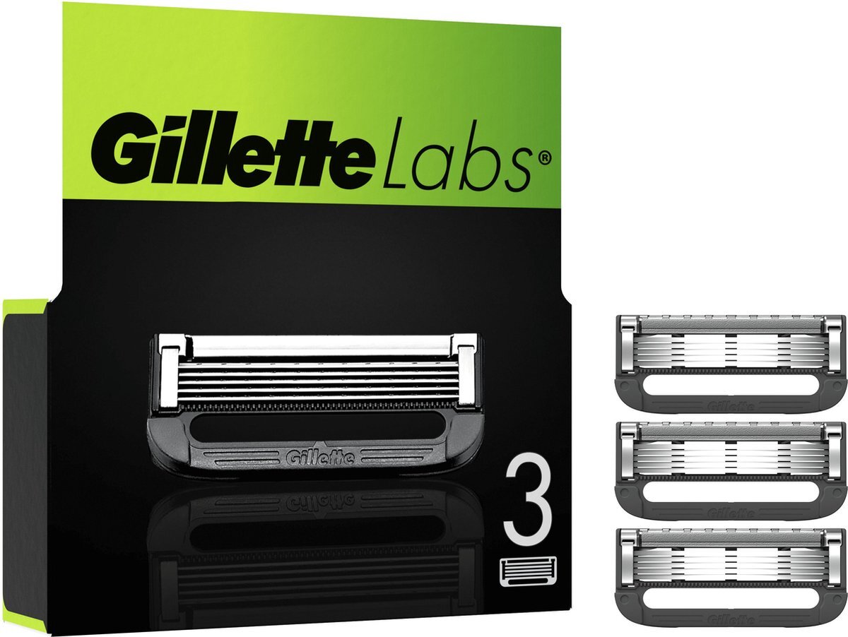 Gillette Navulmesjes Voor GilletteLabs - Exfoliating Bar En Heated Razor - 3 Navulmesjes