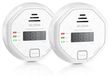 Brandson CO-melder set van 2 stuks met elektrochemische sensor, LCD-display en 85 dB alarm